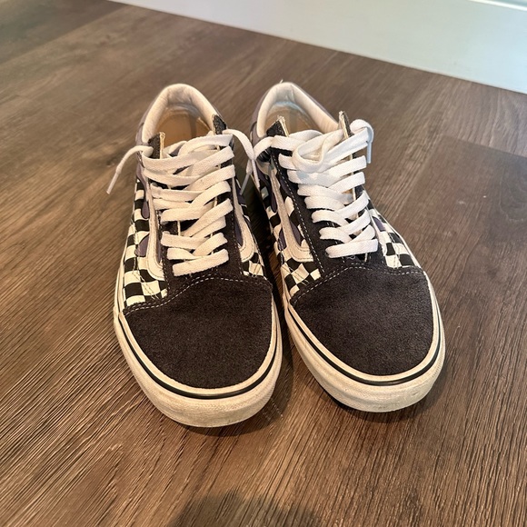 Vans Classic Purple Black Checkerboard , Size Men’s 9.5 Pre-Loved - Picture 2 of 4